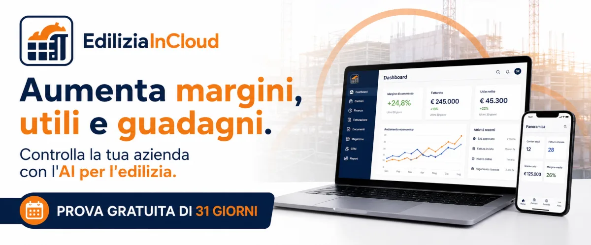 EdiliziaInCloud, il gestionale con AI per l'edilizia: prova gratuita di 31 giorni