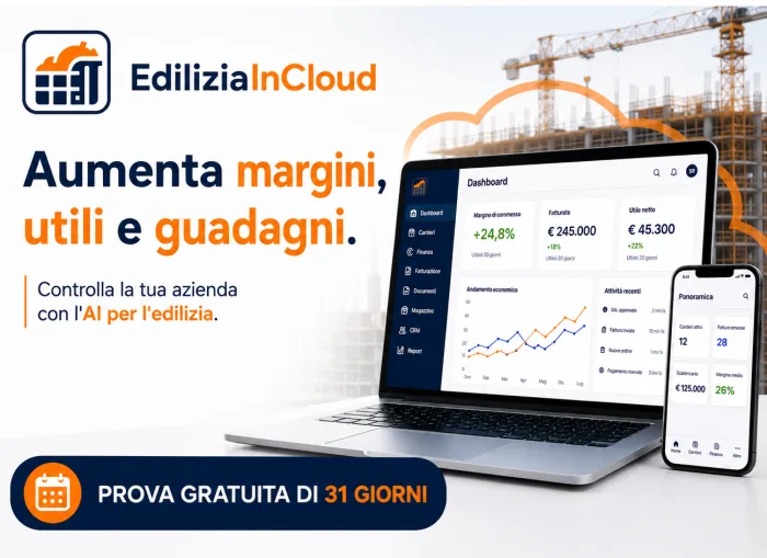 EdiliziaInCloud, il gestionale con AI per l'edilizia: prova gratuita di 31 giorni