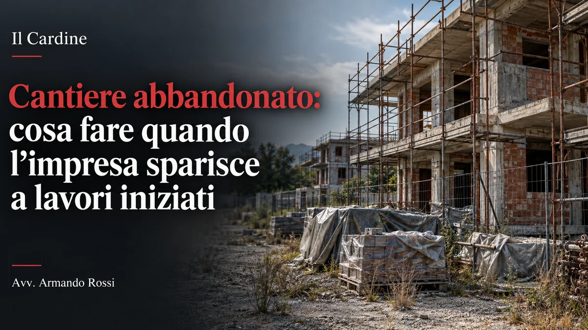 Cantiere abbandonato: cosa fare quando l’impresa sparisce a lavori iniziati
